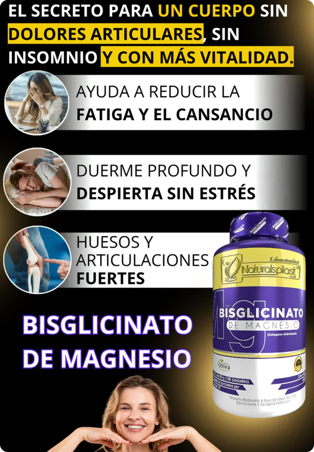 Bisglicinato De Magnesio x 100 Capsulas - MagneCalm